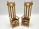 Dolls House Miniature 112 Artisan Art Deco Pair Of Chairs By Clive Felton