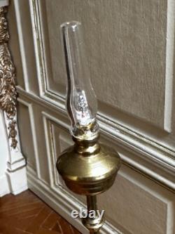 Dolls house miniature 112 ARTISAN ELECTRIC brass standard oil lamp