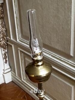Dolls house miniature 112 ARTISAN ELECTRIC brass standard oil lamp