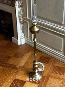 Dolls house miniature 112 ARTISAN ELECTRIC brass standard oil lamp