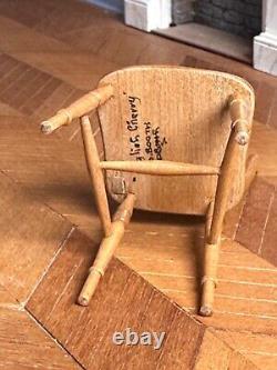 Dolls house miniature 112 ARTISAN'English cherry' chair by DAVID BOOTH