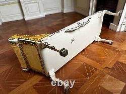Dolls house miniature 112 ARTISAN French style Louis XV chaise longue