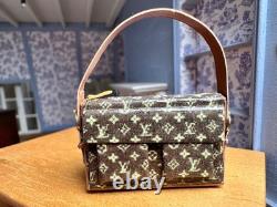 Dolls house miniature 112 ARTISAN Louis Vuitton bags x 2 + journal 2003