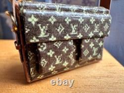 Dolls house miniature 112 ARTISAN Louis Vuitton bags x 2 + journal 2003