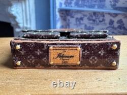Dolls house miniature 112 ARTISAN Louis Vuitton bags x 2 + journal 2003