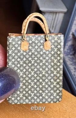 Dolls house miniature 112 ARTISAN Louis Vuitton bags x 2 + journal 2003