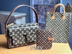Dolls house miniature 112 ARTISAN Louis Vuitton bags x 2 + journal 2003