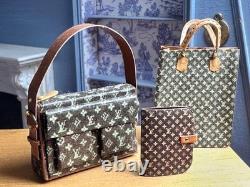 Dolls house miniature 112 ARTISAN Louis Vuitton bags x 2 + journal 2003