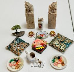 Dolls house miniature 112 ARTISAN Oriental job lot (1) sushi bonsai