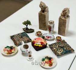 Dolls house miniature 112 ARTISAN Oriental job lot (1) sushi bonsai