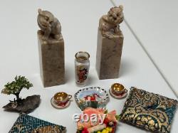 Dolls house miniature 112 ARTISAN Oriental job lot (1) sushi bonsai