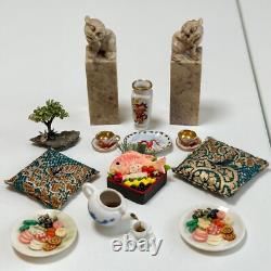 Dolls house miniature 112 ARTISAN Oriental job lot (1) sushi bonsai