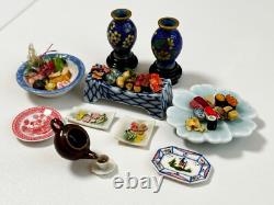 Dolls house miniature 112 ARTISAN Oriental job lot (2) sushi