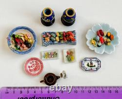 Dolls house miniature 112 ARTISAN Oriental job lot (2) sushi