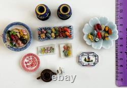 Dolls house miniature 112 ARTISAN Oriental job lot (2) sushi