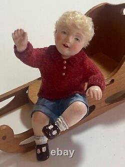 Dolls house miniature 112 ARTISAN RARE boy doll by GALE BANTOCK