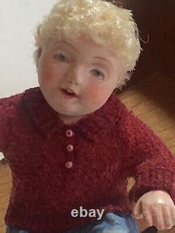 Dolls house miniature 112 ARTISAN RARE boy doll by GALE BANTOCK