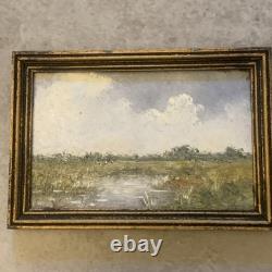 Dolls house miniature 112 ARTISAN Signed Landscape Oil Painting By Jan De Groot
