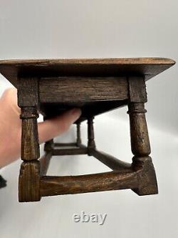 Dolls house miniature 112 ARTISAN Tudor XXL banqueting dining table + benches