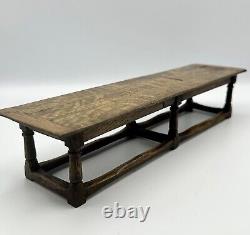 Dolls house miniature 112 ARTISAN Tudor XXL banqueting dining table + benches