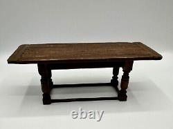 Dolls house miniature 112 ARTISAN Tudor dining table + benches