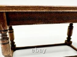 Dolls house miniature 112 ARTISAN Tudor dining table + benches
