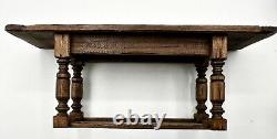 Dolls house miniature 112 ARTISAN Tudor dining table + benches