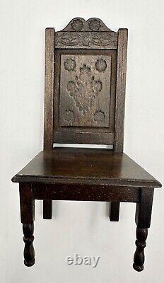 Dolls house miniature 112 ARTISAN Tudor style chair by NORMAN JONES