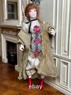 Dolls house miniature 112 ARTISAN Victorian lady doll in corset by JILL BENNETT