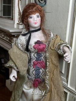 Dolls house miniature 112 ARTISAN Victorian lady doll in corset by JILL BENNETT