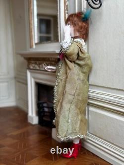 Dolls house miniature 112 ARTISAN Victorian lady doll in corset by JILL BENNETT