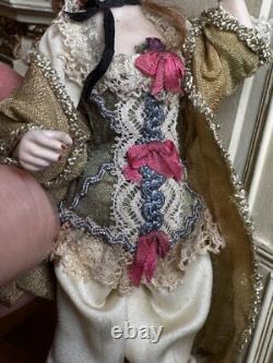Dolls house miniature 112 ARTISAN Victorian lady doll in corset by JILL BENNETT