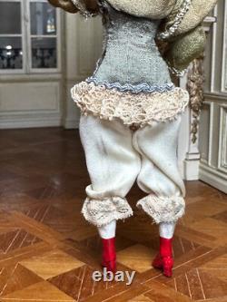 Dolls house miniature 112 ARTISAN Victorian lady doll in corset by JILL BENNETT
