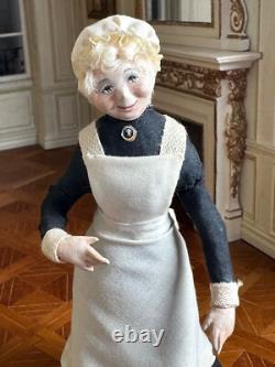 Dolls house miniature 112 ARTISAN Victorian maid lady doll by JOY DEAN 2000