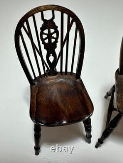 Dolls house miniature 112 ARTISAN Windsor chairs x 3 from THE SINGING TREE