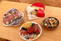 Dolls house miniature 112 ARTISAN antipasti, salad, cheese + meat platter