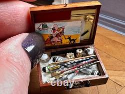Dolls house miniature 112 ARTISAN artist's paintbox by GERMAIN CARIOU