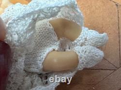 Dolls house miniature 112 ARTISAN baby doll in rocking crib cradle