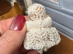 Dolls house miniature 112 ARTISAN baby doll in rocking crib cradle