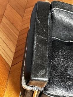 Dolls house miniature 112 ARTISAN black leather modern chair by KIM SELWOOD
