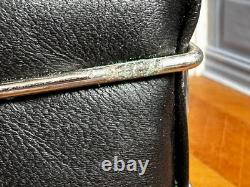 Dolls house miniature 112 ARTISAN black leather modern chair by KIM SELWOOD