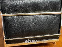 Dolls house miniature 112 ARTISAN black leather modern chair by KIM SELWOOD