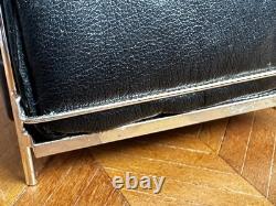 Dolls house miniature 112 ARTISAN black leather modern chair by KIM SELWOOD