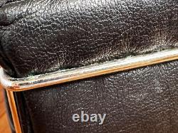 Dolls house miniature 112 ARTISAN black leather modern chair by KIM SELWOOD