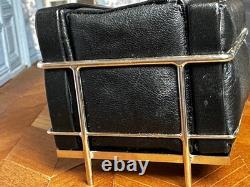 Dolls house miniature 112 ARTISAN black leather modern chair by KIM SELWOOD