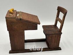 Dolls house miniature 112 ARTISAN boy doll + wooden desk