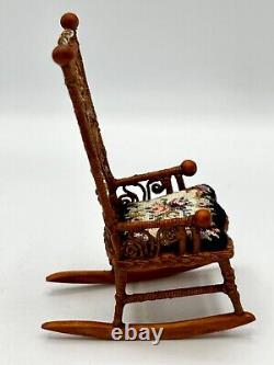 Dolls house miniature 112 ARTISAN chair + petit point by RHEA STRANGE IGMA