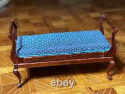 Dolls house miniature 112 ARTISAN chaise longue by LYNN PALMER 2014