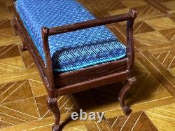 Dolls house miniature 112 ARTISAN chaise longue by LYNN PALMER 2014