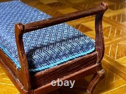 Dolls house miniature 112 ARTISAN chaise longue by LYNN PALMER 2014